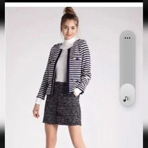 Banana Republic Nautical Stripe Sequin Woven Jacket Coat Blazer Sz 12, Excellen